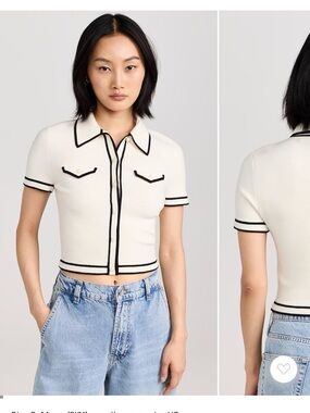 Brand new Alice + Olivia Marlena Button Front Polo - Size M